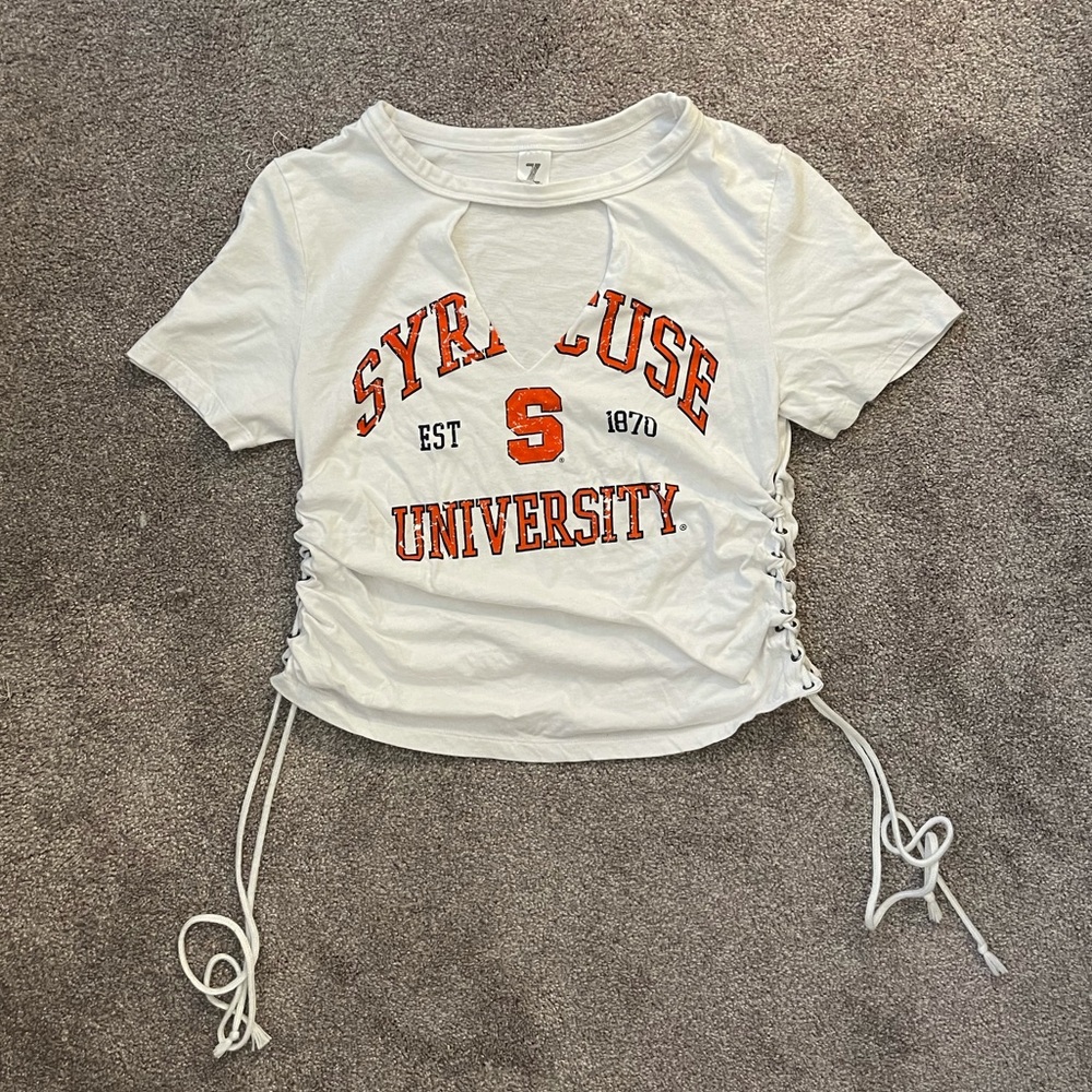 Syracuse lace up college tailgate T-shirt